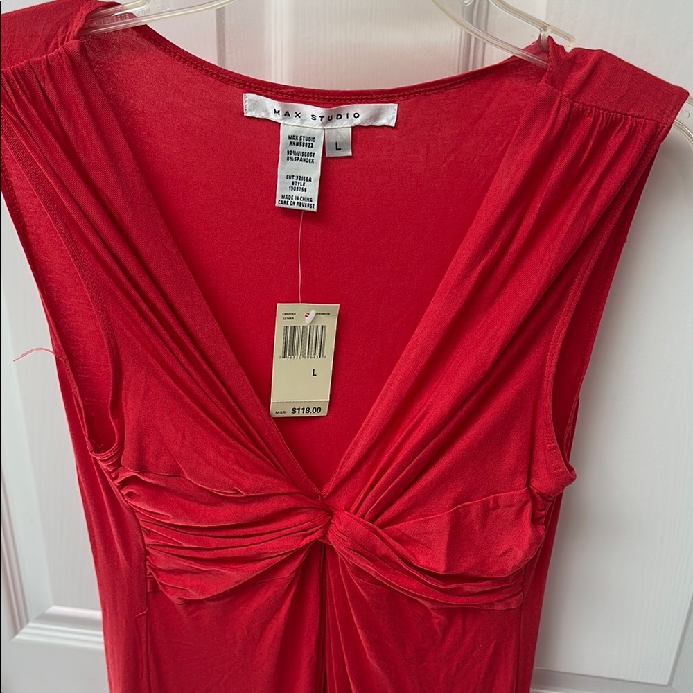 Red Sleeveless Max Studio soft maxi Dress